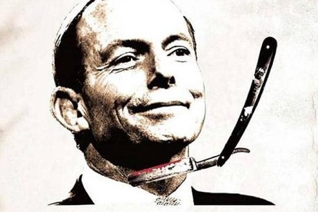 Socialist paper recalled over Tony Abbott throat cut image