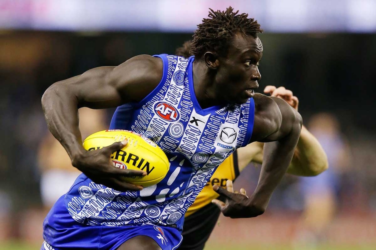 North Melbourne's Majak Daw hopes to play in the VFL this Sunday. 