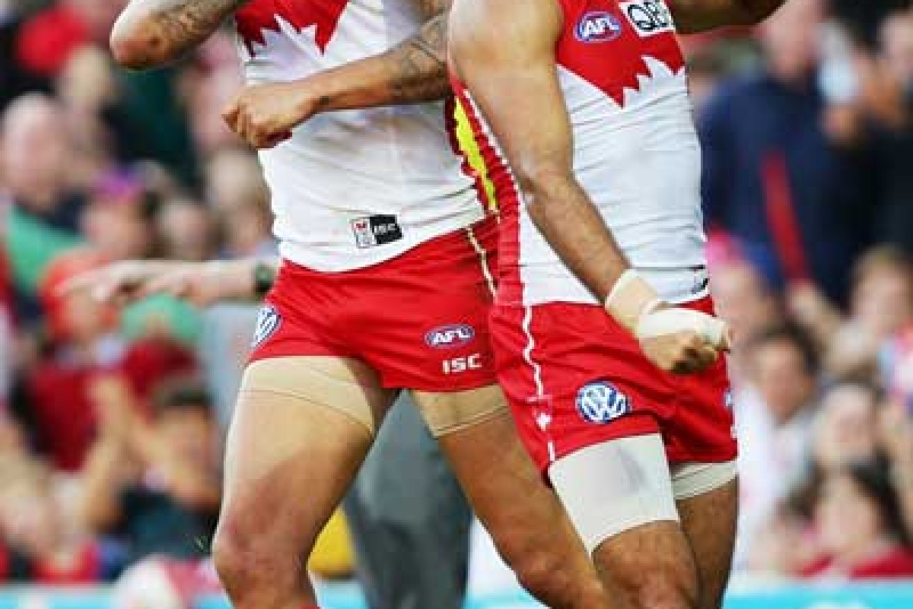Lance Franklin is more of a "bargainer" while Goodes is a "challenger", to use the parlance of American writer Shelby Steele. Photo: Getty