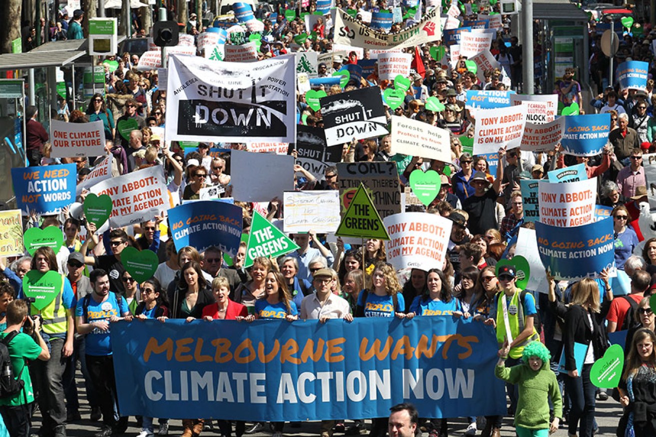 In September millions of people protested for stronger acton on climate change world wide. Photo: AAP