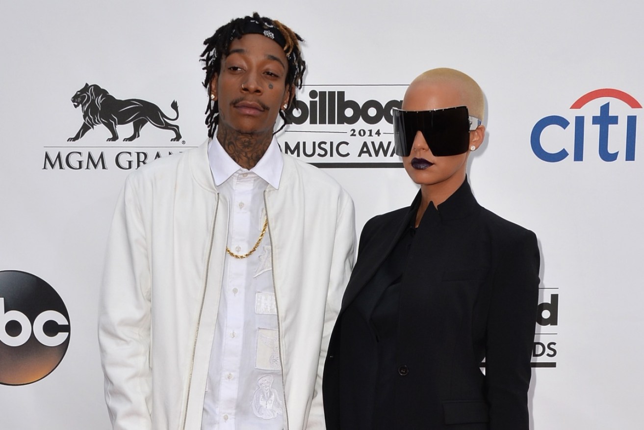 Khalifa and his wife Amber Rose. Photo: Getty