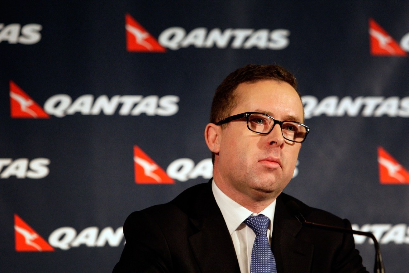 Qantas boss Alan Joyce was publicly pied at a business event.