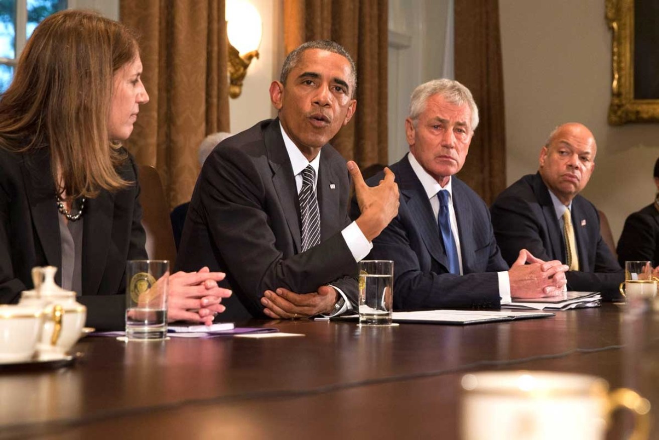 Barack Obama discussing Ebola at the White House on Wednesday.