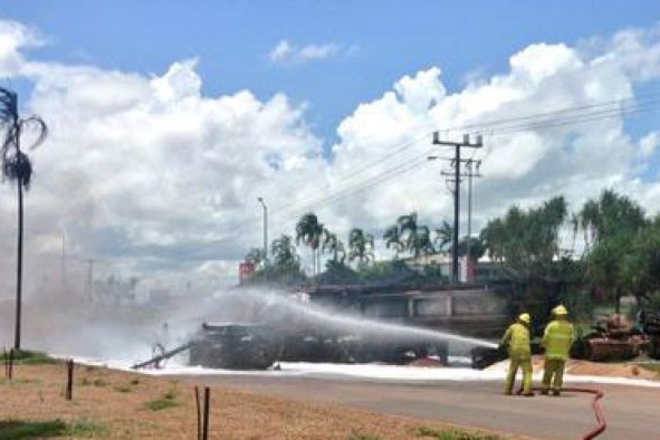 Two road trains have collided on Berrimah Road in East Arm, near Darwin.