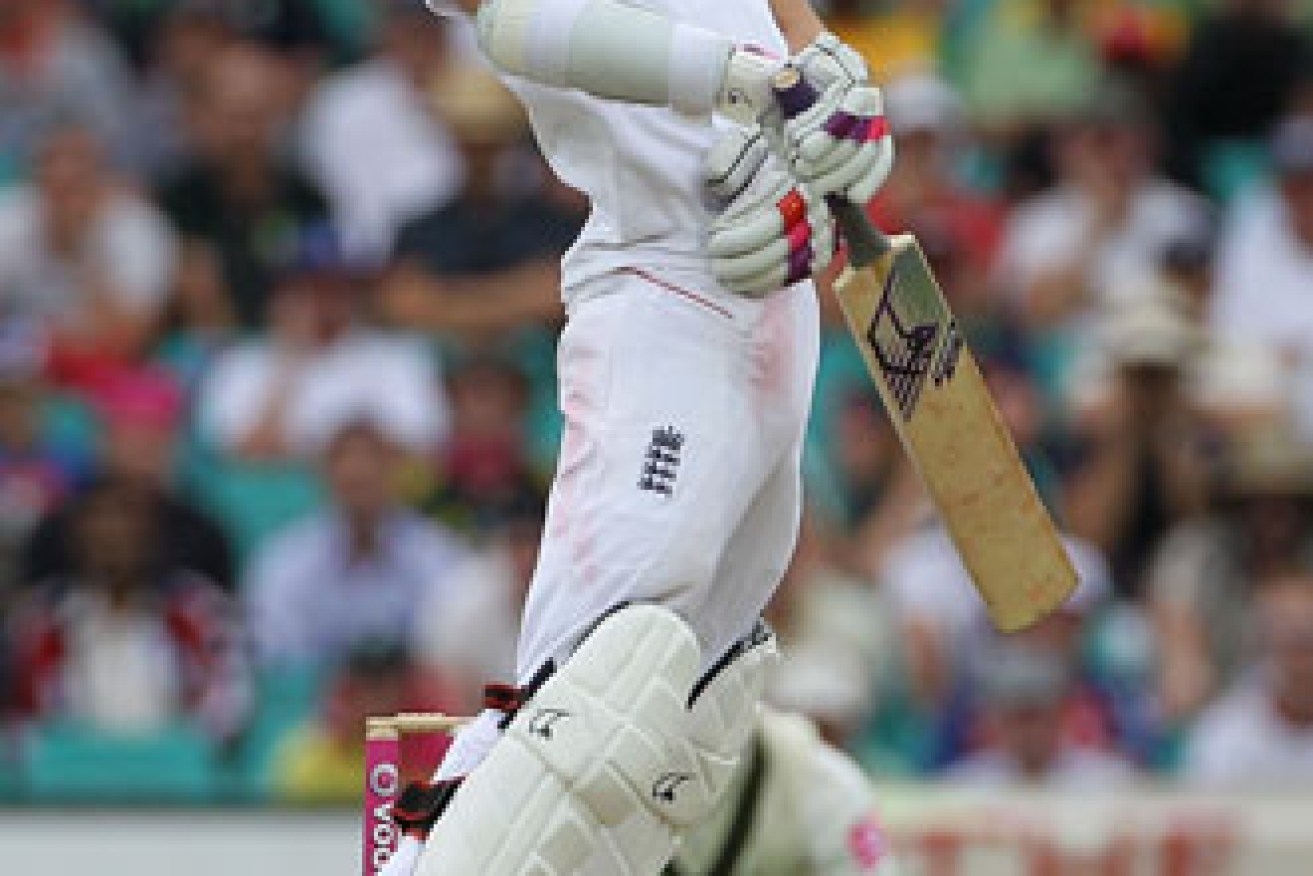 MItchell Johnson fizzes a ball past England tail-ender James Anderson last summer. Photo: Getty 