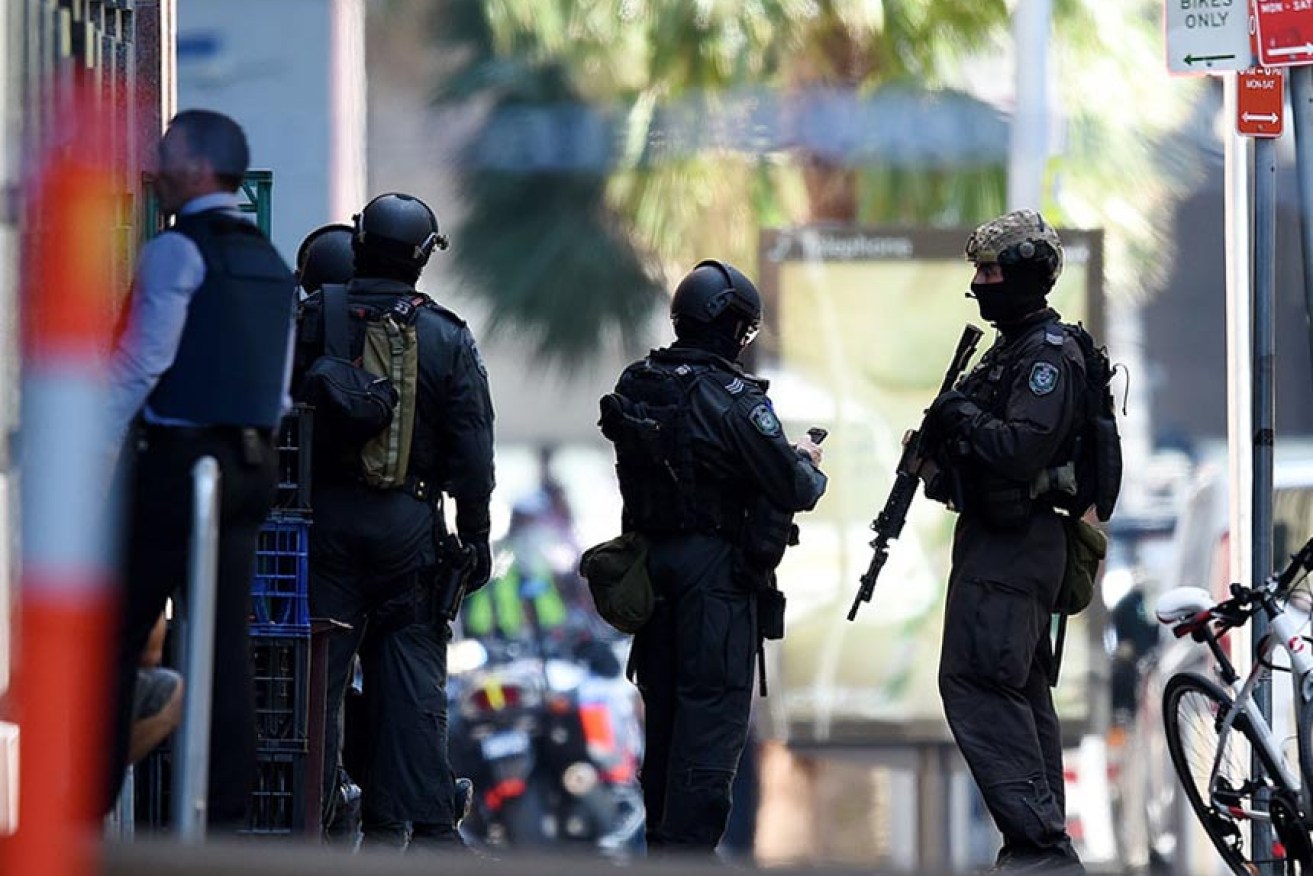 The police team during the Lindt Cafe siege in 2014.