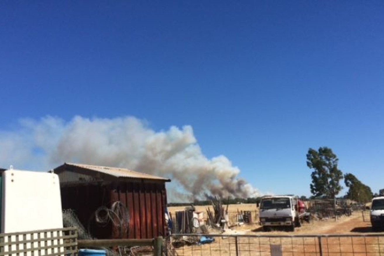 Fire burning in Bullsbrook, 40km north-east of Perth.