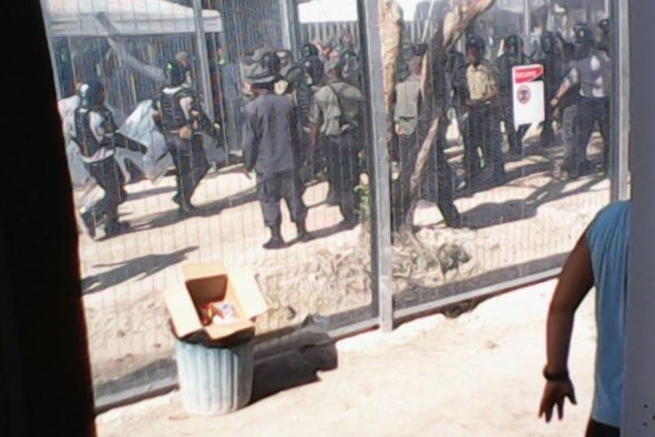 Riot police at the Manus Island centre