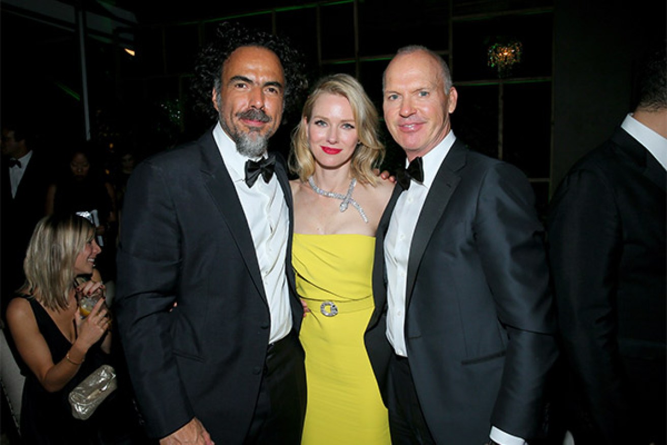 With Iñárritu and Watts at the Golden Globes. Photo: Getty