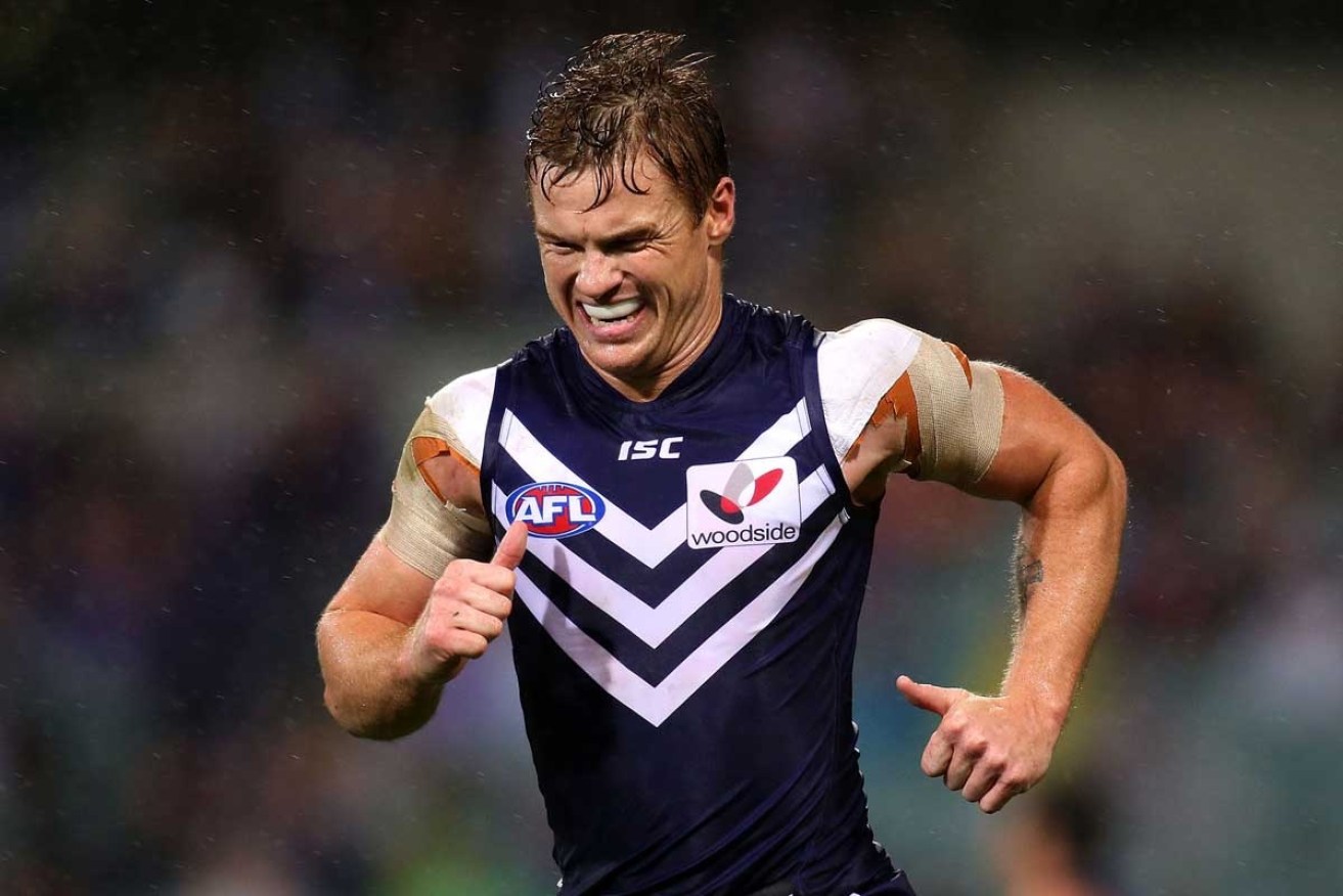 Sylvia, in his Dockers days, left the AFL in 2014. Photo: AAP 