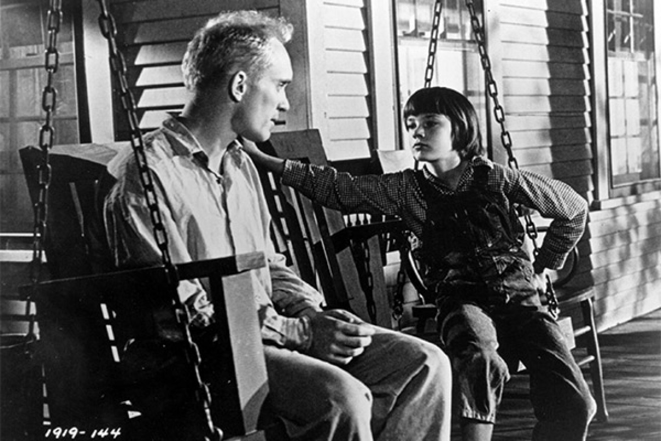 Robert Duvall and Mary Badham as Boo Radley and Scout Finch in To Kill A Mockingbird. Photo: AAP