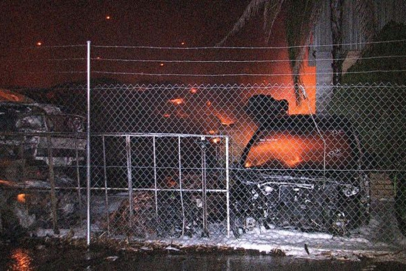 Fire authorities are investigating the cause of the fire at the wrecking yard in Bellevue.
