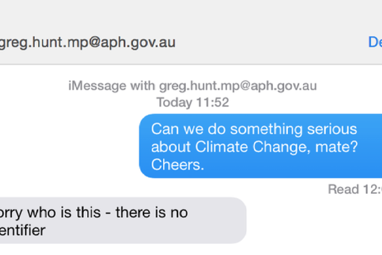 And it seems that Greg Hunt has been replying. Photo: Buzzfeed.