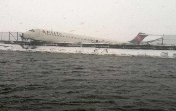 Plane Skids Off Runway In NYC