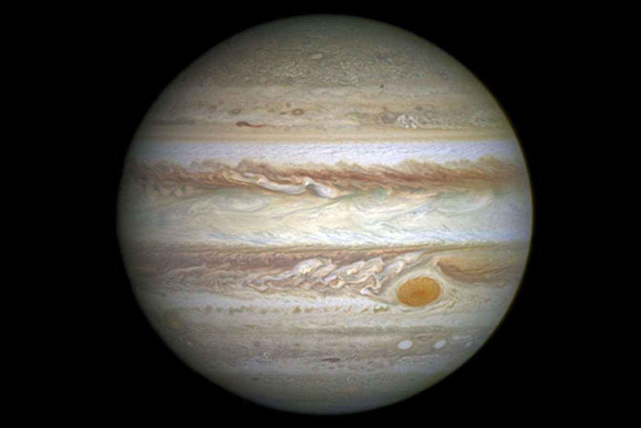 A storm on Jupiter is brewing.