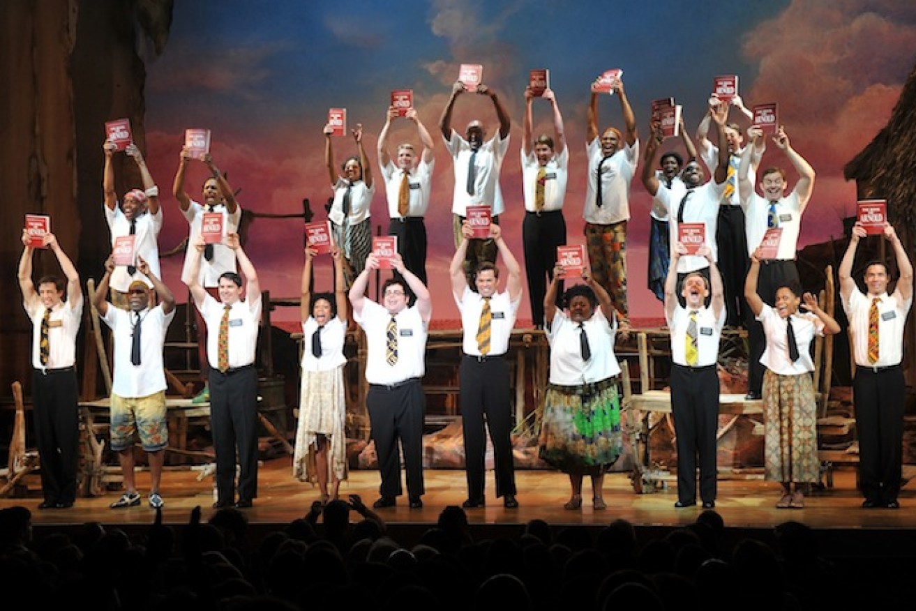 The cast of The Book of Mormon take a bow. Photo: Getty