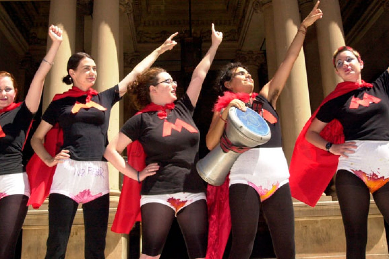 Protestors, including the Tampon Avengers,  have long sought the GST's removal on sanitary products. 