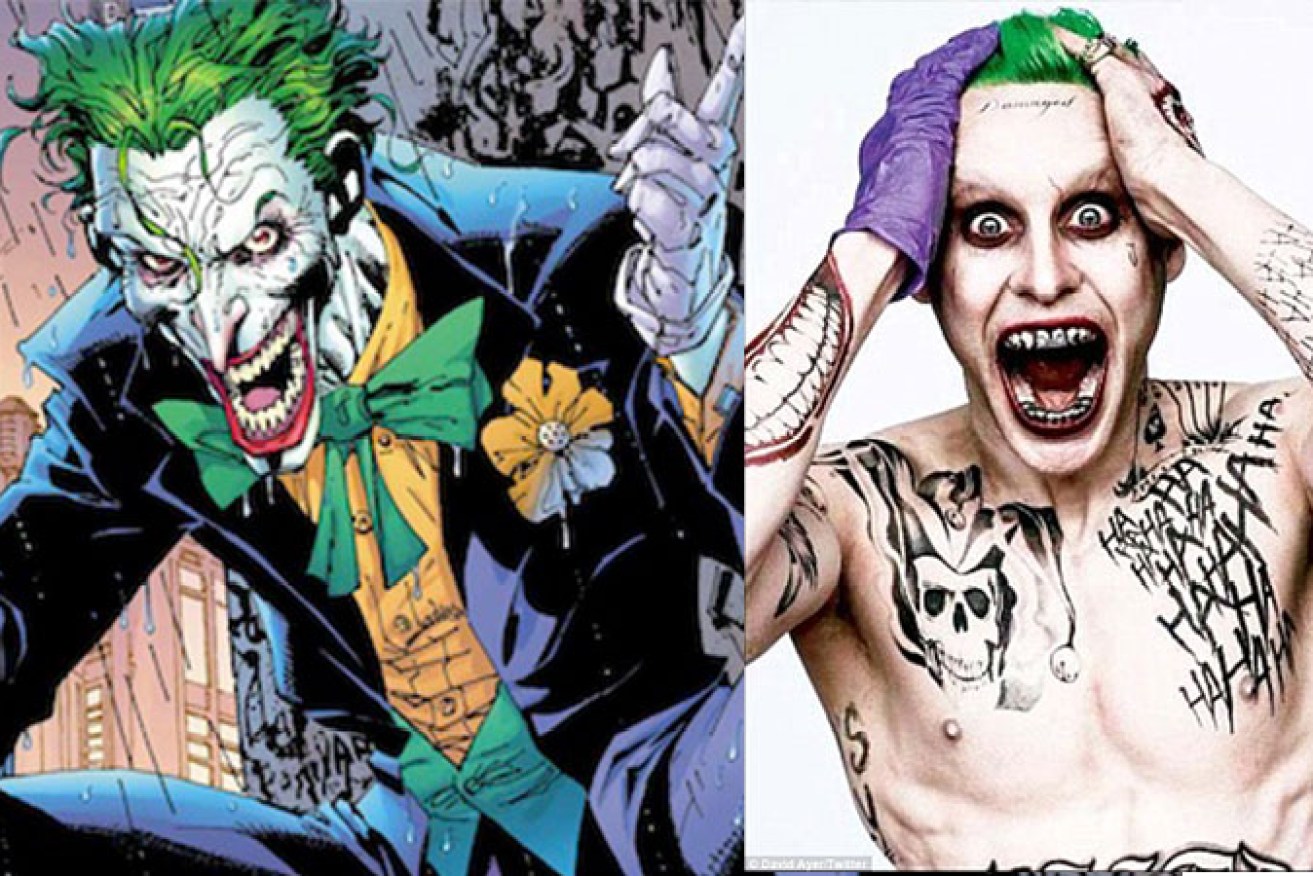The first photo of JaredLeto (right) in character as The Joker.
