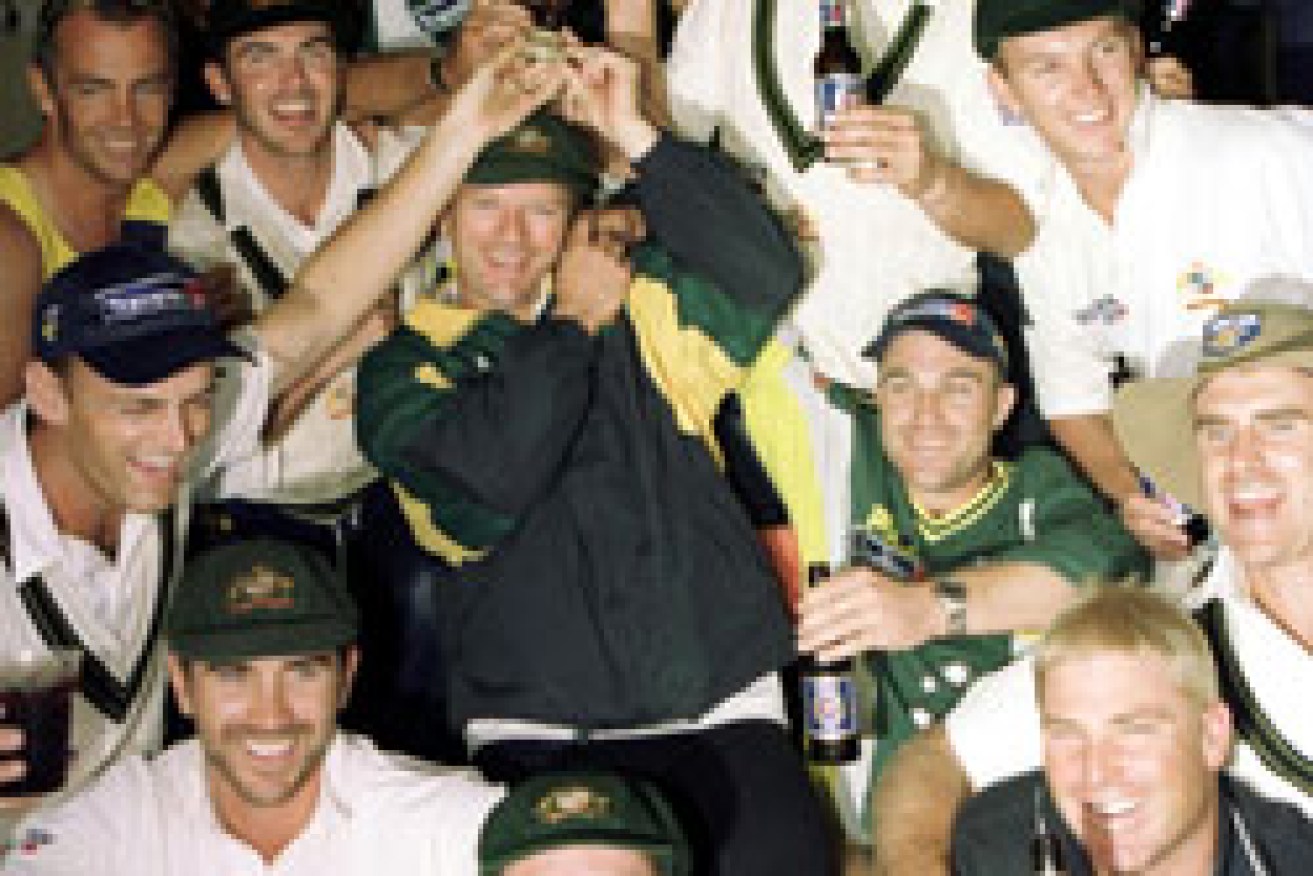 The good old days: Australia celebrate their 2001 triumph. Photo: Getty