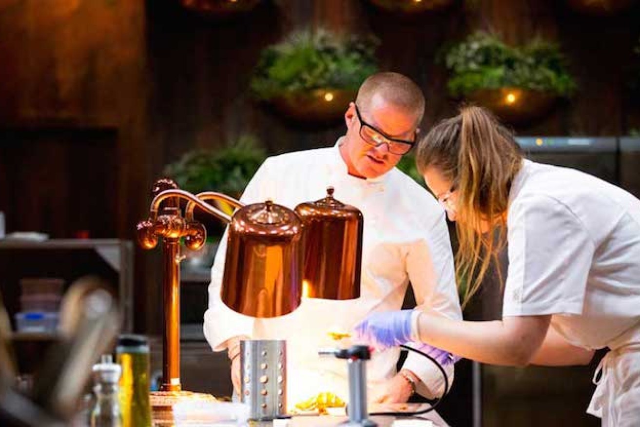 Heston Blumenthal on the set of <i>MasterChef</i>. He has been dumped from the show.