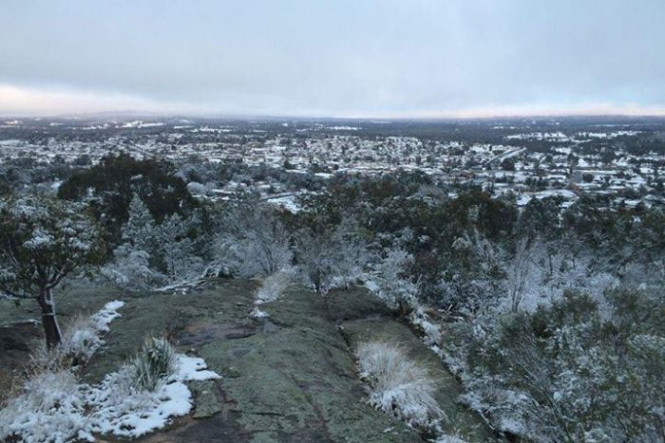 Snow from Mt Marley in Stanthorpe, Queensland. 