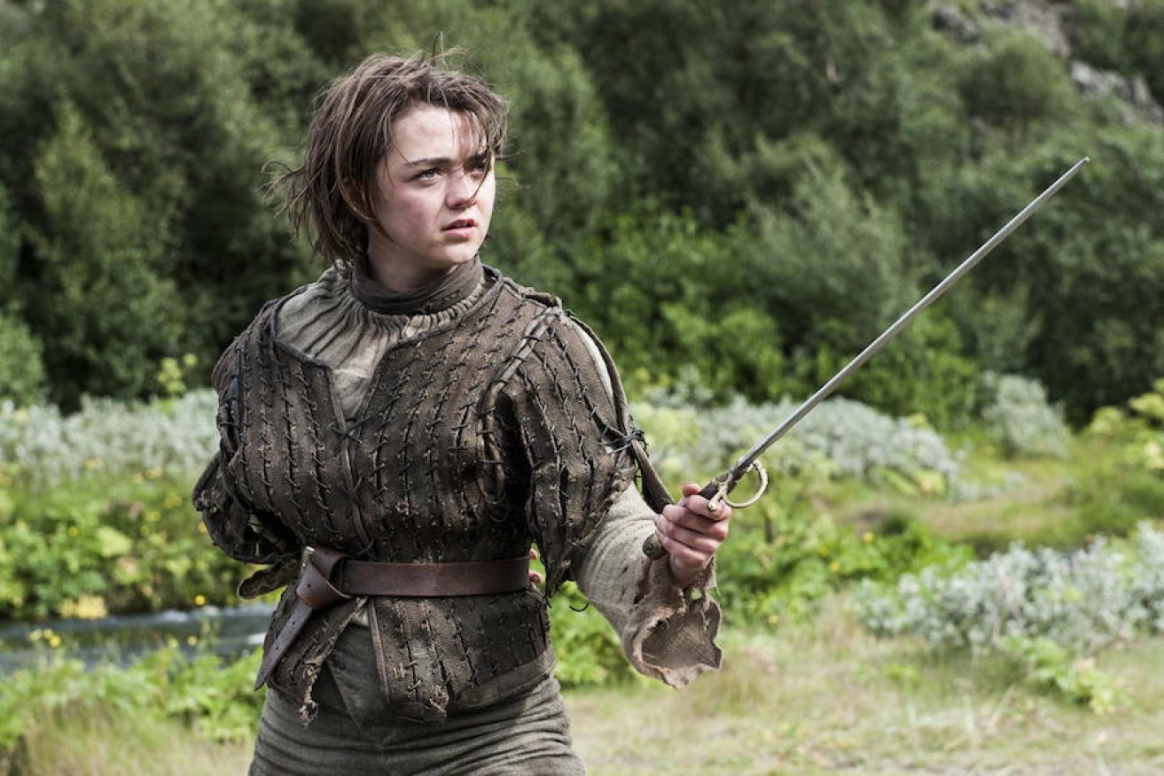 Arya cuts to the chase in an early season of <i>Game of Thrones</i>.
