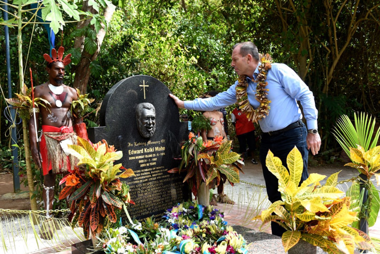 The memorial to Eddie Mabo. His wife Bonita has also passed away. 