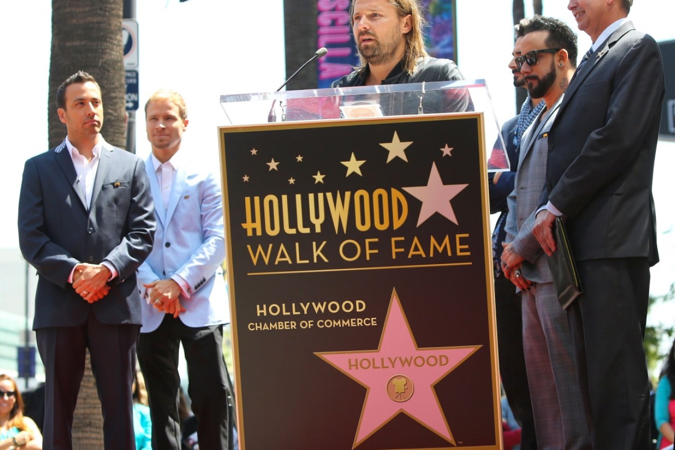 Max Martin spoke at the unveiling of the Backstreet Boy's star on the Hollywood Walk of Fame. He wrote many of their songs. Photo: Getty