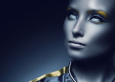 robotic looking woman