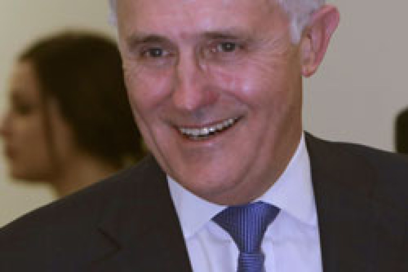 Mr Turnbull was all smiles after leaving the party meeting. Photo: AAP