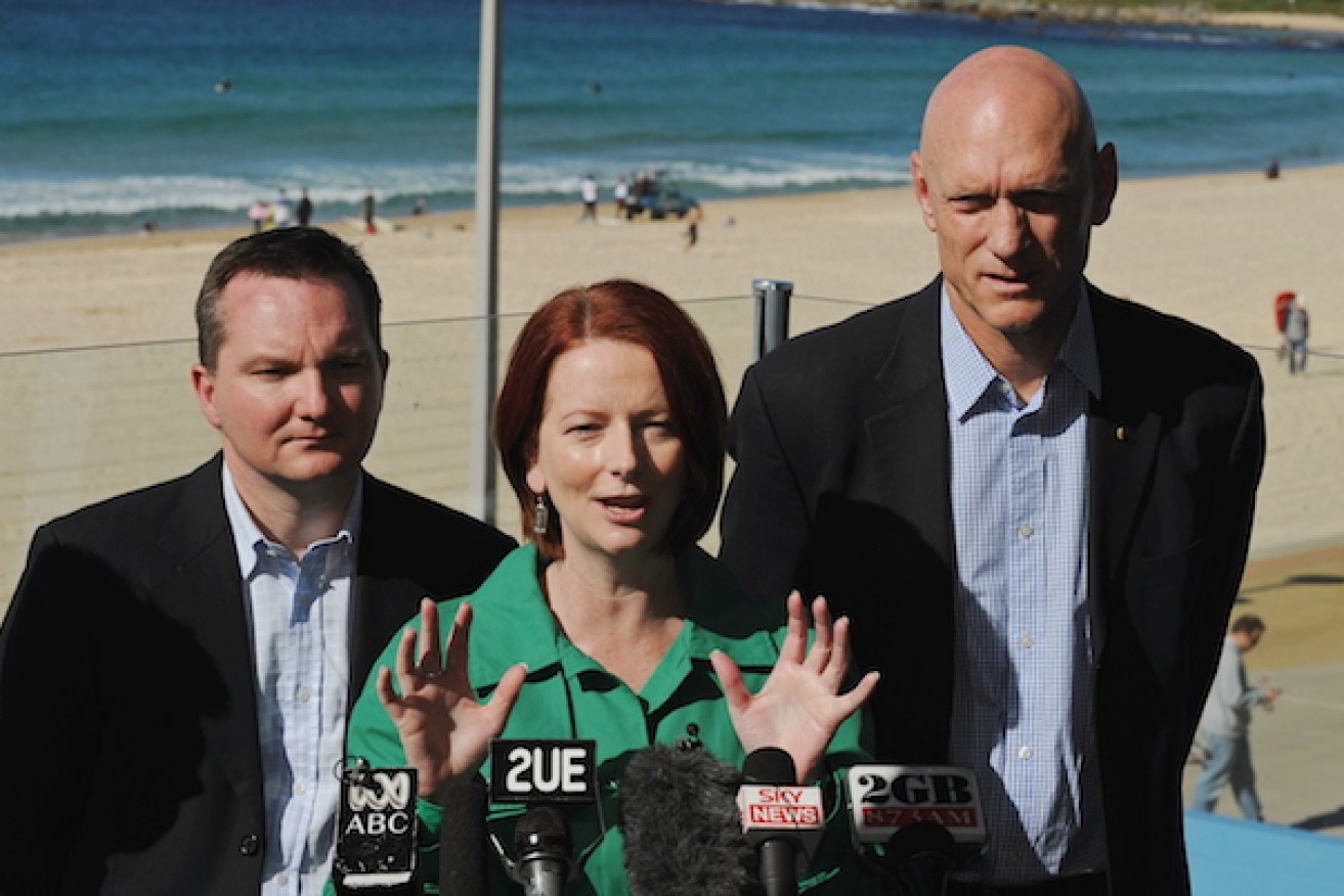 With Chris Bowen and Julia Gillard in 2010.