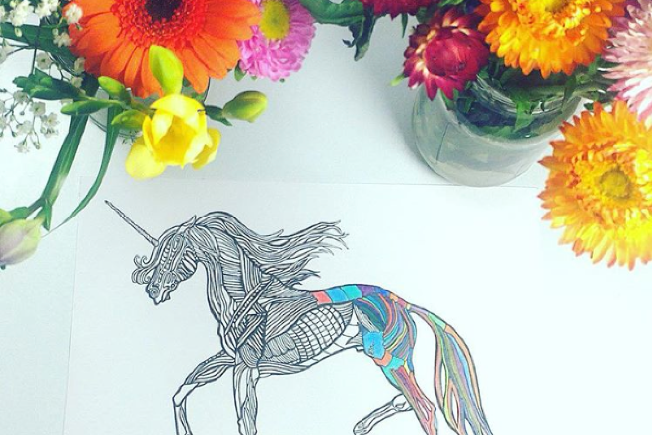 Colouring books are rising trend on social media site Instagram.