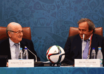 Blatter and Platini in happier times. Photo: Getty 