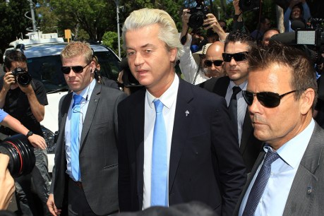 Geert Wilders drowned out by Perth protesters