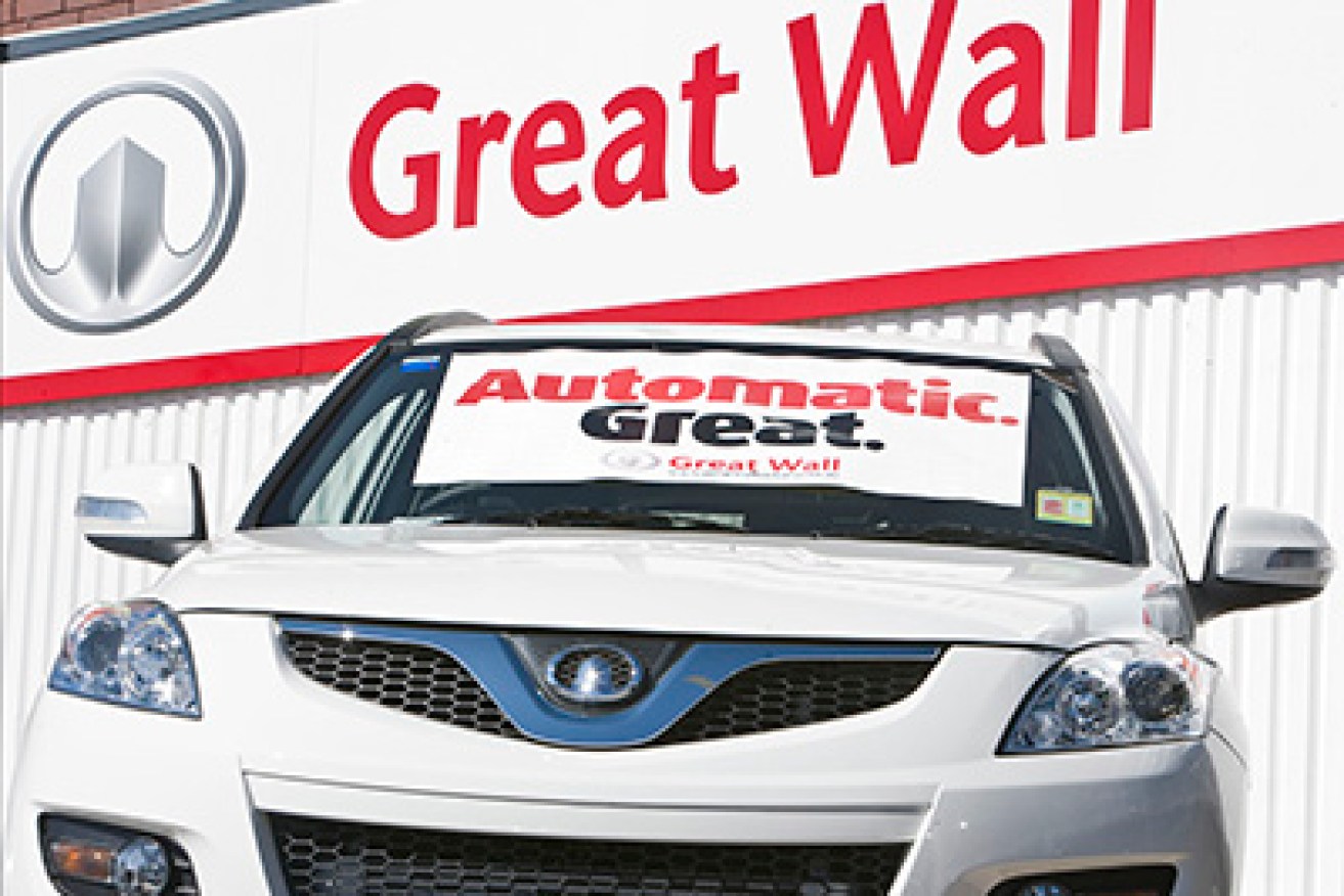 A Great Wall car outlet in Perth on Saturday Aug. 18, 2012. Importer Ateco Automotive recalled 23,000 budget Great Wall and Chery motor vehicles, last week, after they were found to contain asbestos in their engine and exhaust gaskets. (AAP Image/Tony McDonough) NO ARCHIVING