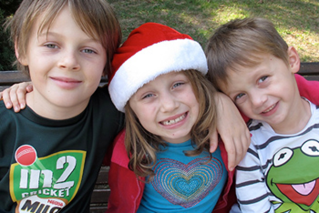 Australian children Mo, Evie and Otis Maslin were killed in the crash. Photo: AAP