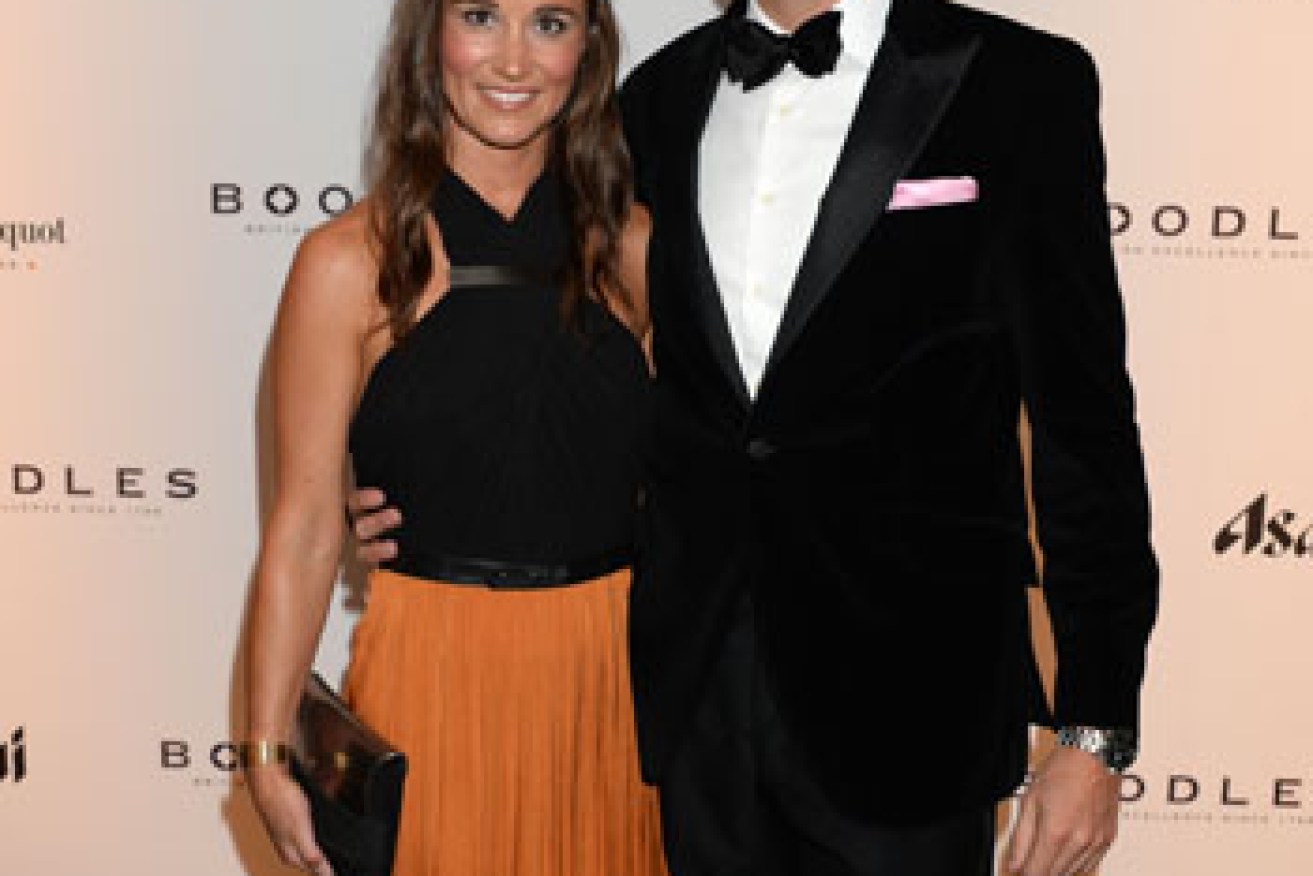 Pippa Middleton and Nico Jackson pose at the Boodles Boxing Ball in 2013. Photo: AAP