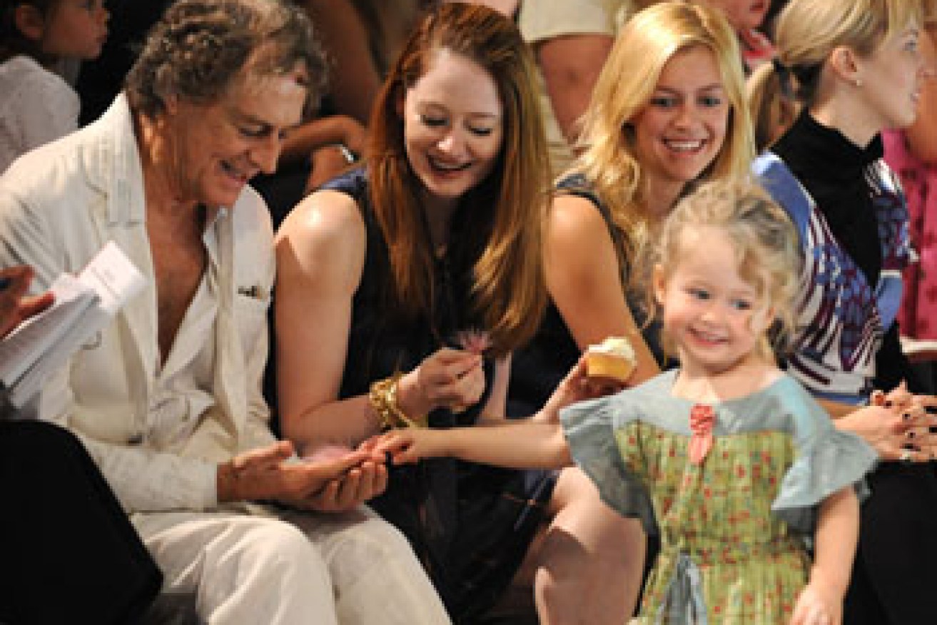 Actors Barry and Miranda Otto hand out with Miranda's two-year old daughter. Photo: AAP