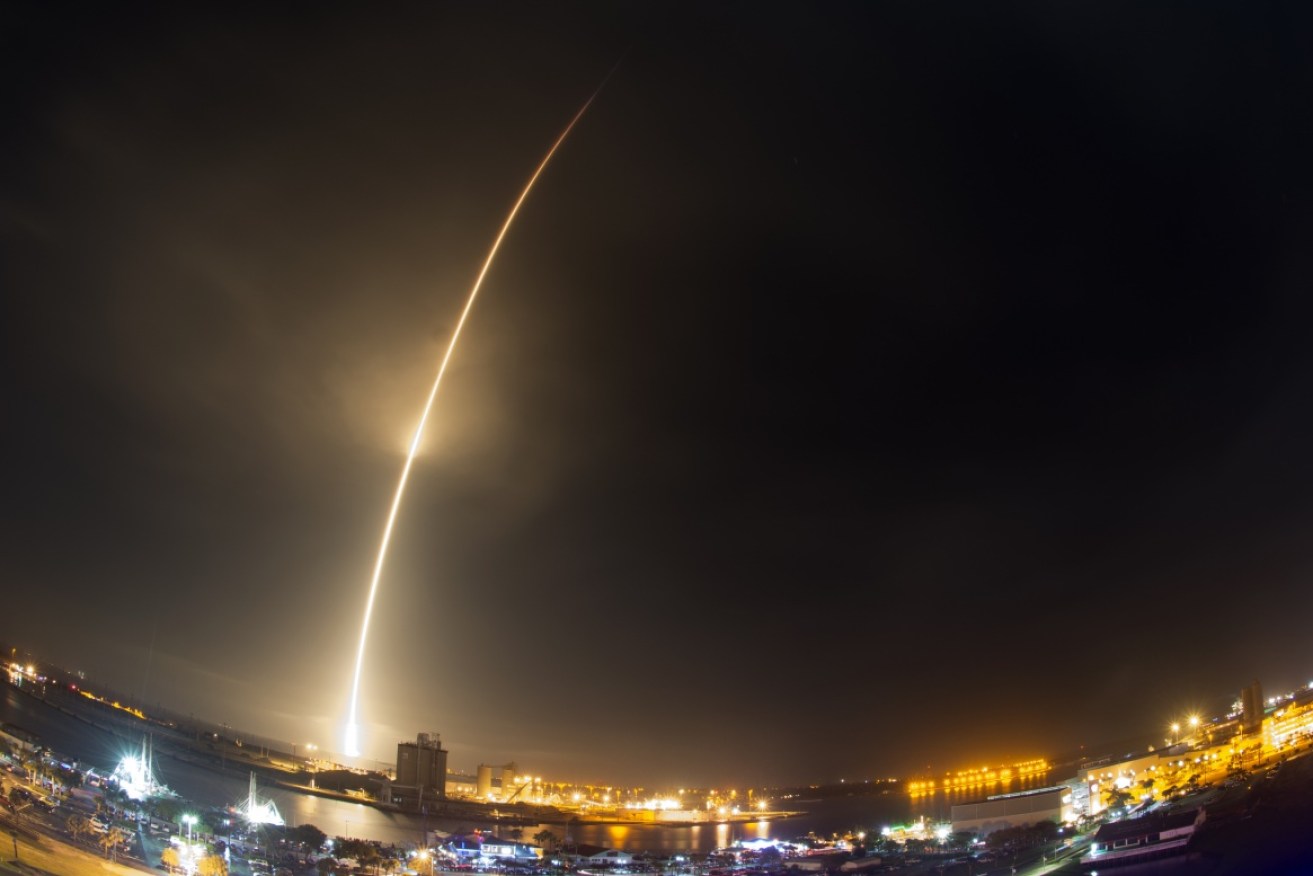 The SpaceX rocket is delivering satellites to orbit. Photo: AP