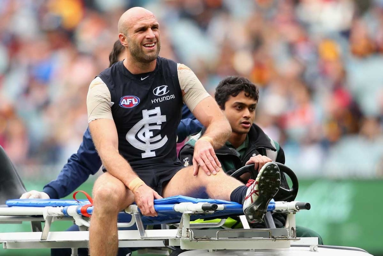 AFL great Chris Judd's career was ended by a knee injury. 