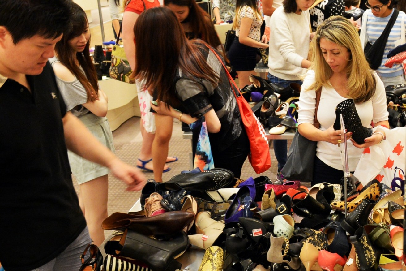 Stay courteous: that cheap pair of shoes isn’t worth ruining someone’s day. Photo: AAP