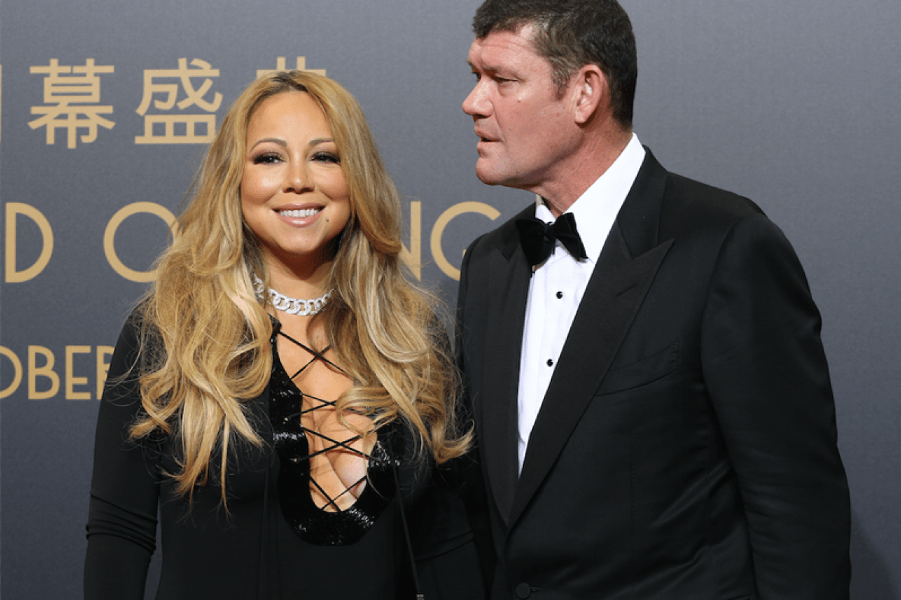 Mariah Carey (L) with James Packer. 