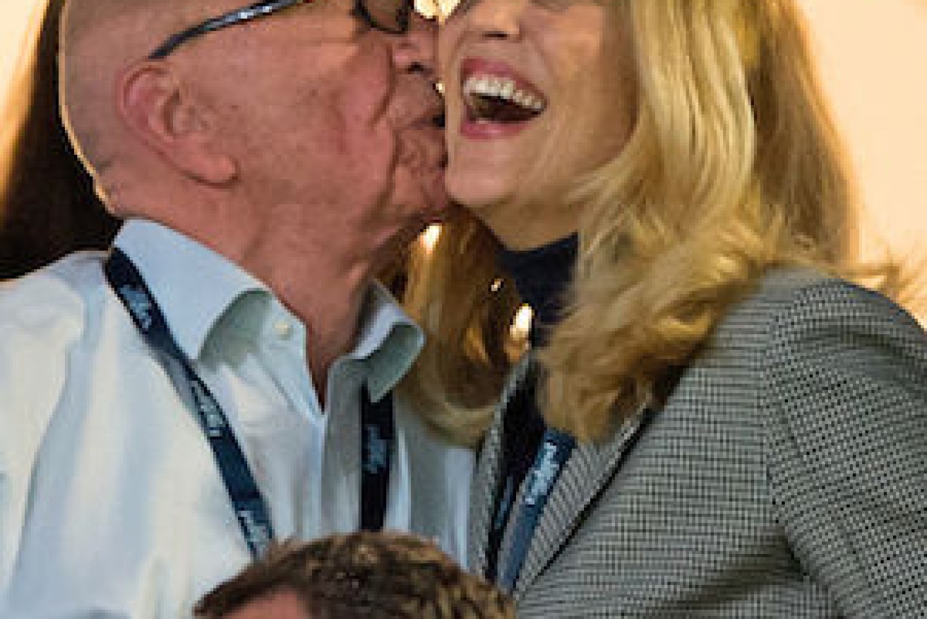 Murdoch and Hall at the Rugby World Cup in 2015. Photo: Getty