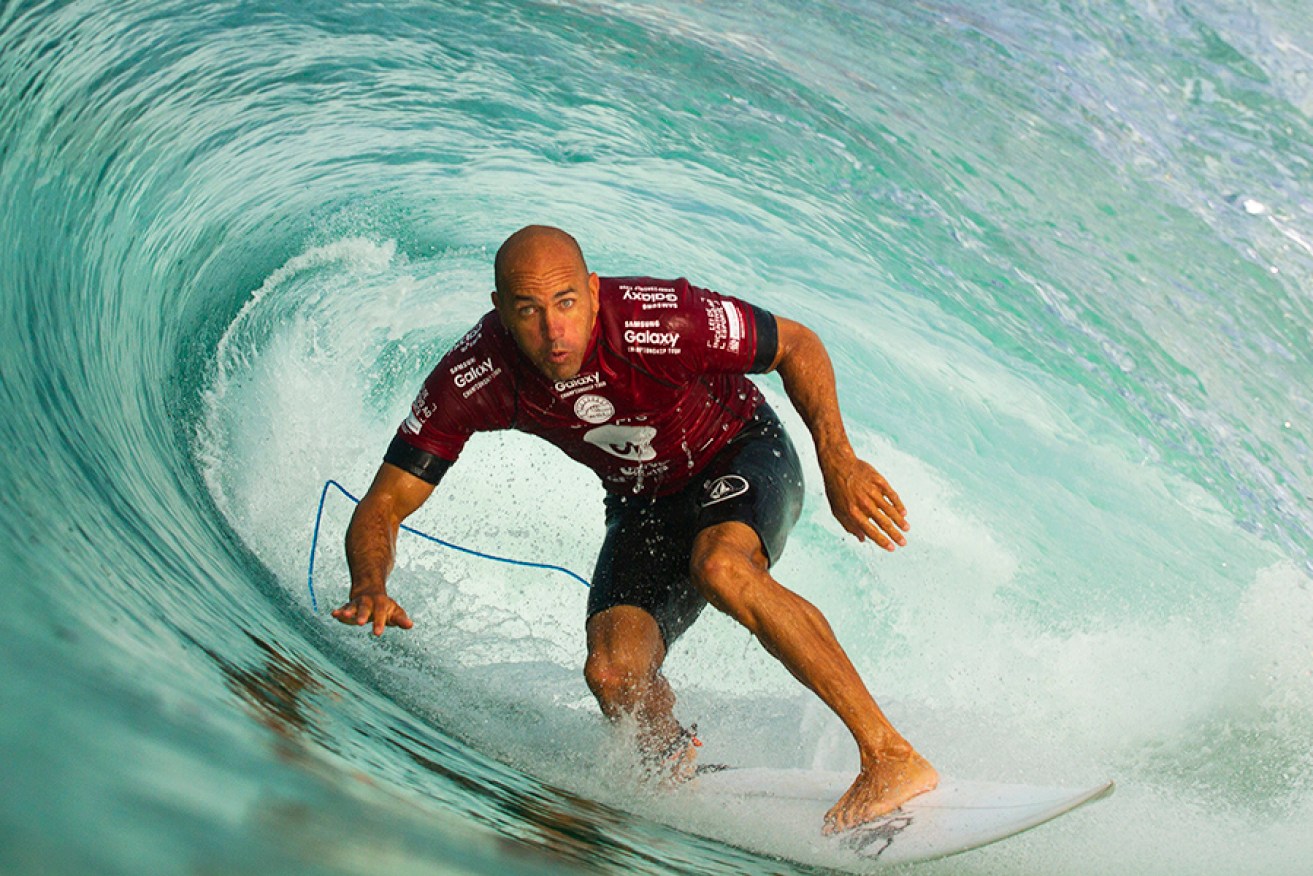 Age hasn't stopped Kelly Slater, 49, but Australia's insistence on COVID jabs just might. <i>Photo: Getty</i>