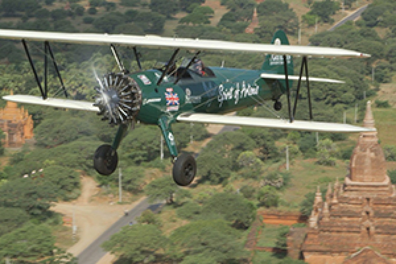Curtis-Taylor flys over Bagan in Myanmar. Photo: AAP 