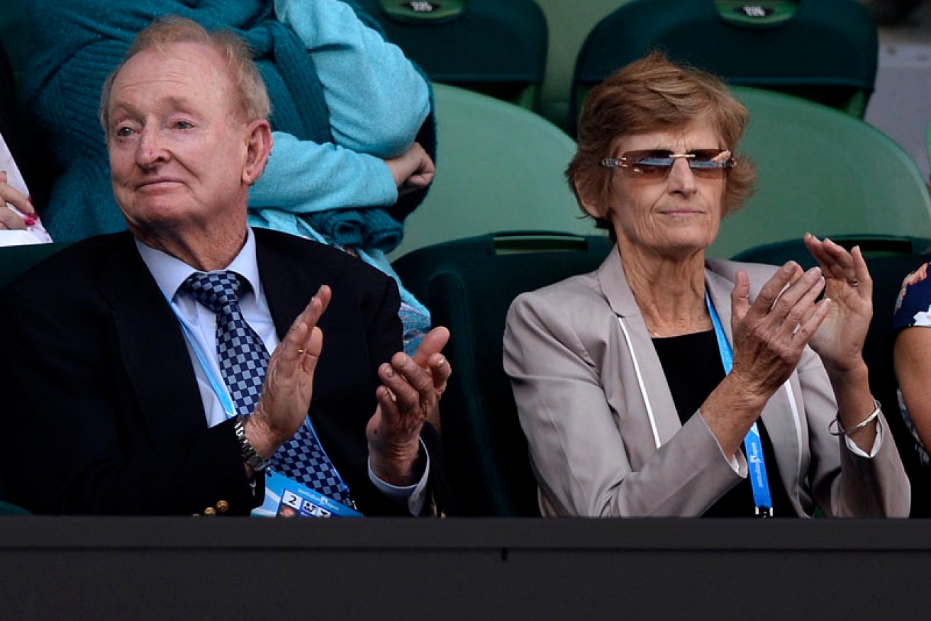 Rod Laver (left) says Kyrgios needs to be cut some slack. AAP