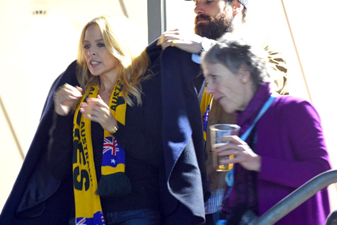 Minogue and Sasse at the Rugby World Cup last year. Photo: Getty