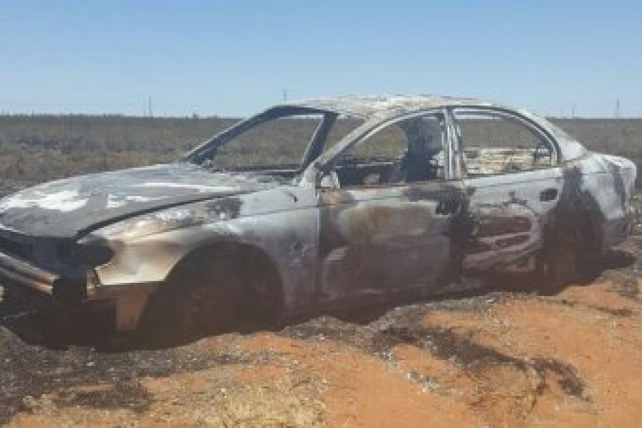 The burnt out car was mistaken for a space fireball. Photo: South Hedland Police