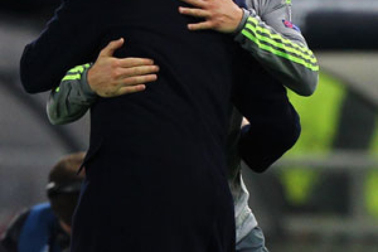 Ronaldo and his new boss, Real Madrid coach Zinedine Zidane. Photo: Getty