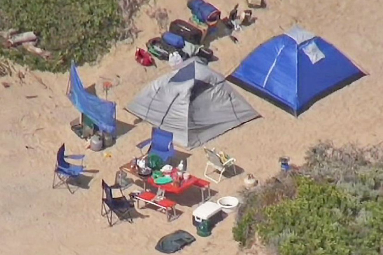 Aerial view of the Salt Creek campsite.